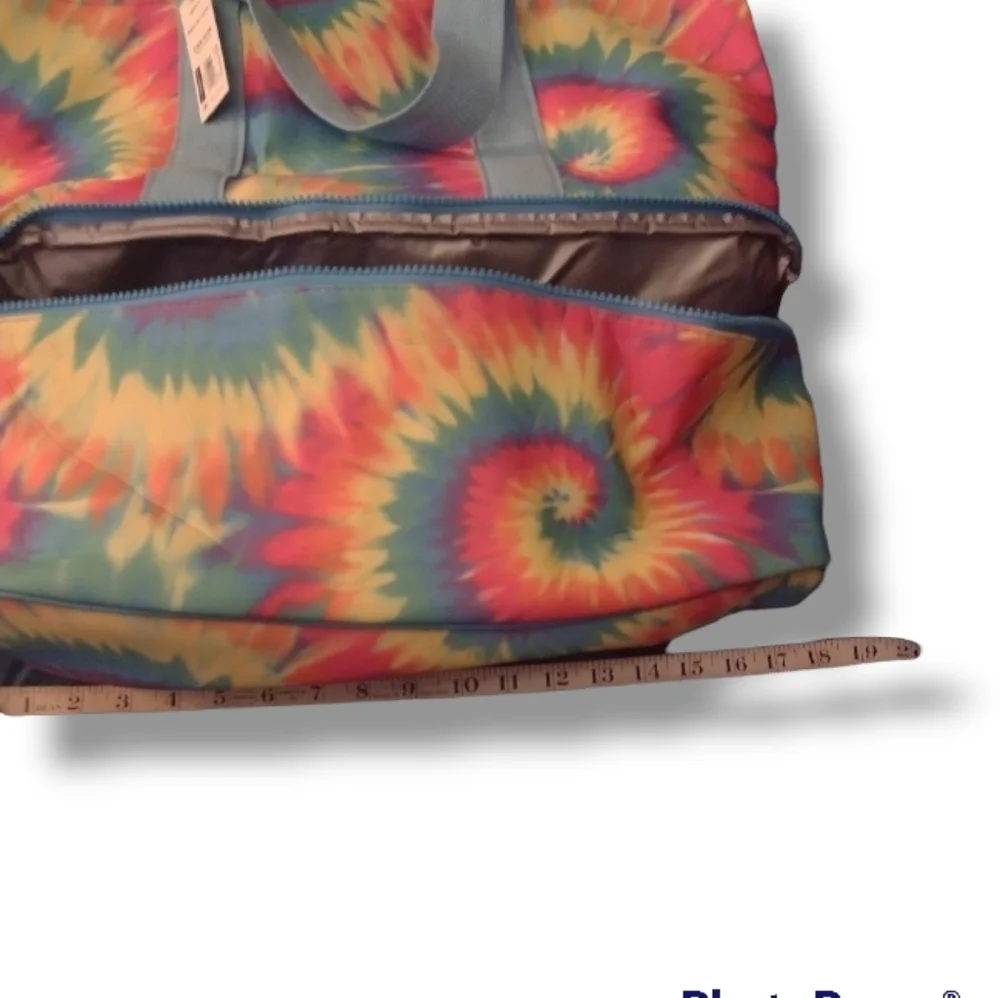 NWT No Boundaries Baby Blue & Tie Dye Oversized Insulated Zippered Beach Bag - Picture 9 of 10
